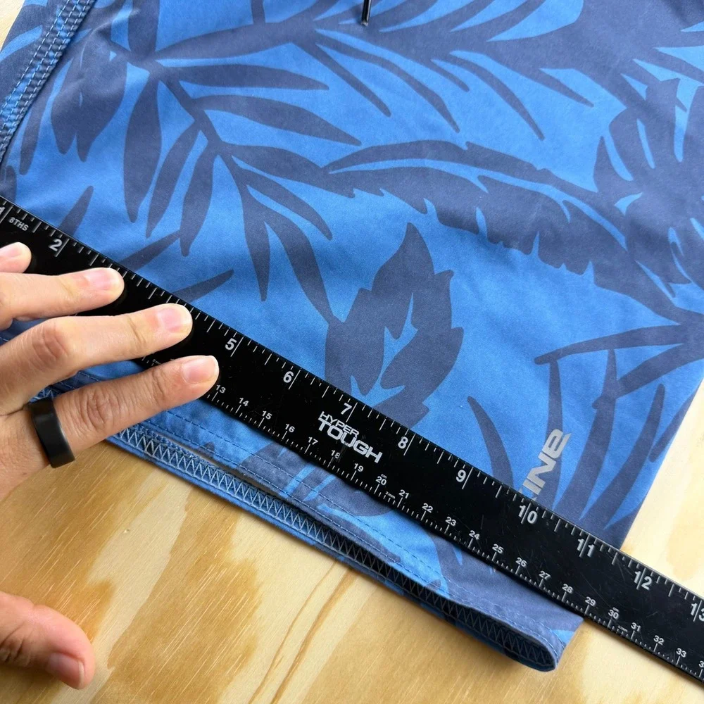 Dakine Mens Blue Tropical Palm Leaf Board Shorts Swim Trunks Size 33